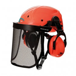 Capacete Alpinista Viseira Em Rede E Auricular - CLIMAX Capacete Alpinista Viseira Em Rede E Auricular - CLIMAX