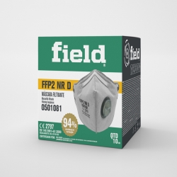 Máscara Descartável Carvão Ativo FFP2 com Válvula - FIELD Máscara Descartável Carvão Ativo FFP2 com Válvula - FIELD