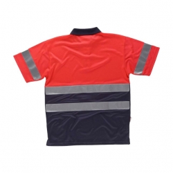 Polo Bicolor Fitas Refletoras Manga Curta 100% Poliéster - WORKTEAM