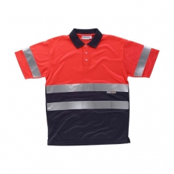 Polo Bicolor Fitas Refletoras Manga Curta 100% Poliéster - WORKTEAM