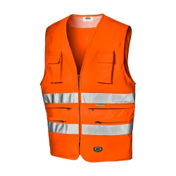 Colete Alta Visibilidade Multibolsos 100% Poliéster - SIR