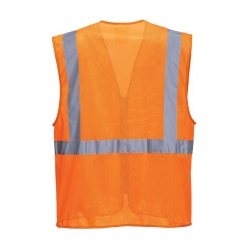 Colete Alta Visibilidade Rede Multibolsos 100% Poliéster - PORTWEST