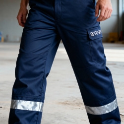 Calça Ignífuga E Antiestática Com Fitas Refletoras 260g/m² - FOR WEAR Calça Ignífuga E Antiestática Com Fitas Refletoras 260g/m² - FOR WEAR