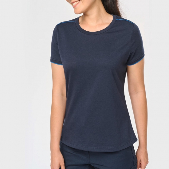 T-Shirt Bicolor Senhora Manga Curta 190Gr