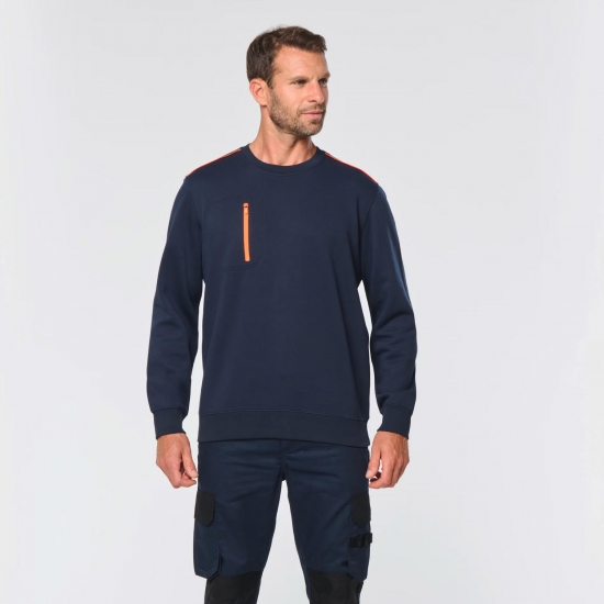 Sweat Bicolor Com Bolso Poliéster/Algodão 300Gr