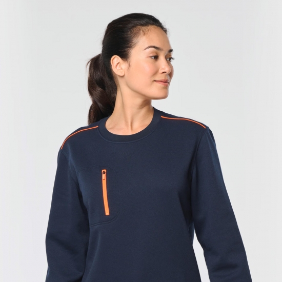 Sweat Bicolor Com Bolso Poliéster/Algodão 300Gr