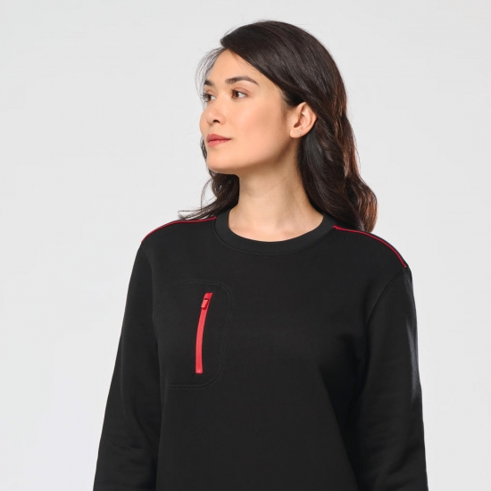 Sweat Bicolor Com Bolso Poliéster/Algodão 300Gr