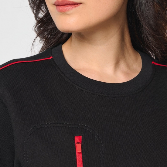 Sweat Bicolor Com Bolso Poliéster/Algodão 300Gr