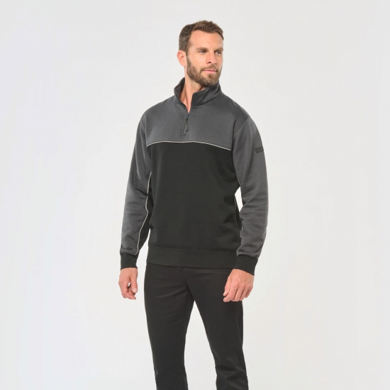 Sweat Bicolor Meio Fecho