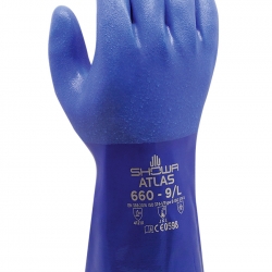 Luva Algodão Revestimento PVC Azul 30 Cm - SHOWA