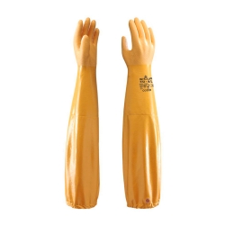 Luva Algodão/Poliéster Revestimento Total Nitrilo Amarelo 65cm - SHOWA