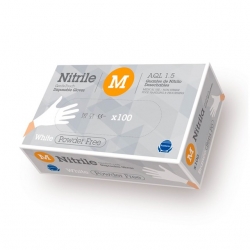 Caixa 100 Luvas Nitrilo Branco Sem Pó - RUBBEREX Caixa 100 Luvas Nitrilo Branco Sem Pó - RUBBEREX