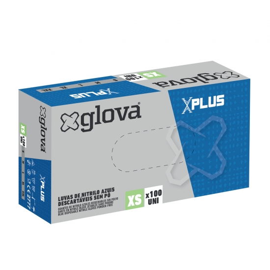 Caixa 100 Luvas Nitrilo XPlus - GLOVA Caixa 100 Luvas Nitrilo XPlus - GLOVA