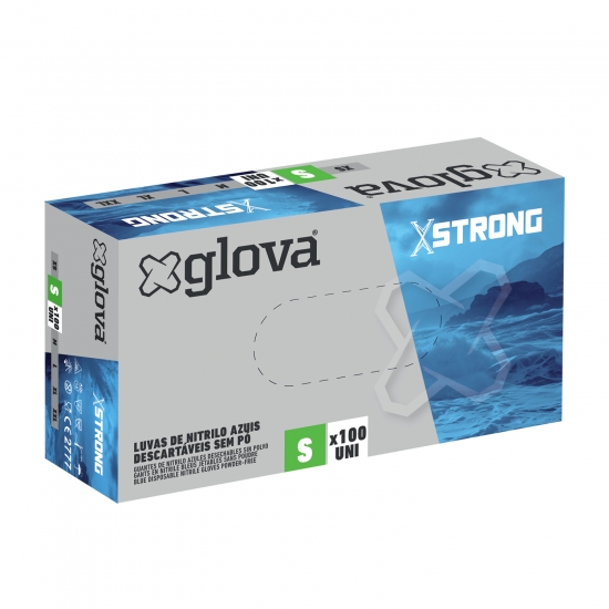 Caixa 100 Luvas Nitrilo XStrong - GLOVA