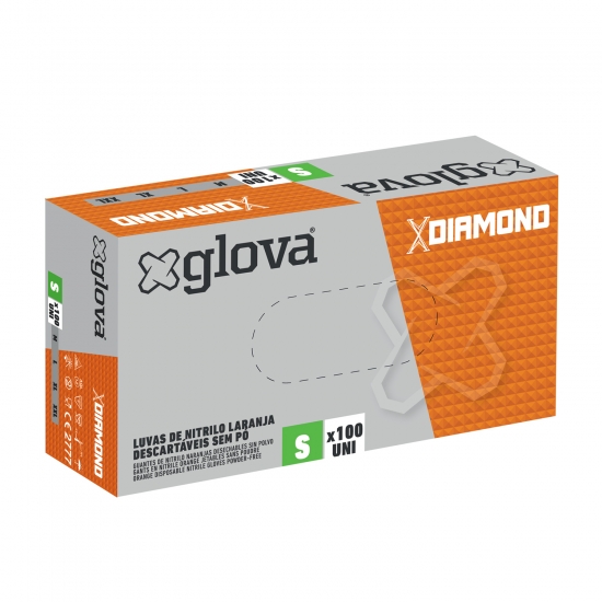 Caixa 100 Luvas Nitrilo XDiamond - GLOVA Caixa 100 Luvas Nitrilo XDiamond - GLOVA