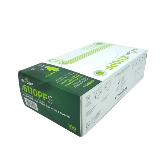 Caixa 100 Luvas Nitrilo Verde Sem Pó - SHOWA