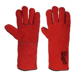 Luva Soldador Crute Vermelho 35cm - GLOVA
