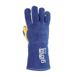 Luva Soldador Crute Azul Forro Kevlar 35cm - GLOVA