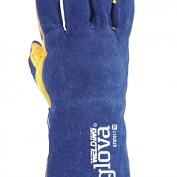 Luva Soldador Crute Azul Forro Kevlar 35cm - GLOVA