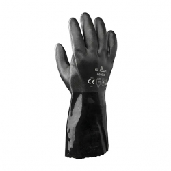 Luva Algodão Revestimento Total PVC Preto 30cm - SHOWA