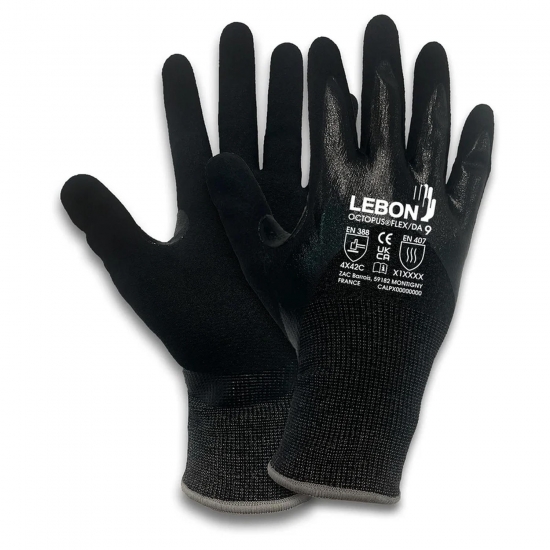 Luva HDPE Duplo Revestimento Nitrilo Arenoso - LEBON
