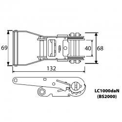 Roquete Com Cinta 35mm 6m Gancho Aberto - FIELD